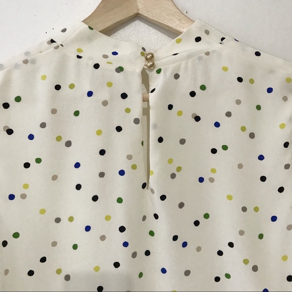 Kate Spade Sleeveless Polka Dot Silk Top Medium - Picture 6 of 7